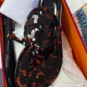Tory Burch Miller Sandal - Style 40173 Color: Tortoise Shell Size 9.5